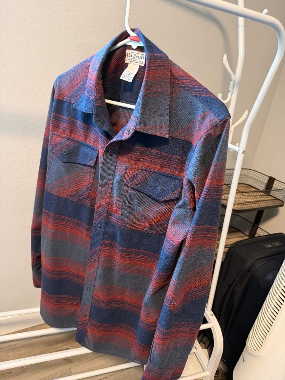 L.L.Bean Katahdin Wool Blend performance flannel snap Id#503285